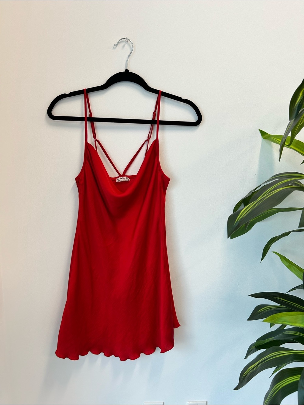 Free people Red Satin Slip Dress Size XSmall
